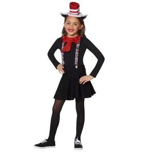 Cat in‎ the Hat Deluxe Costume Kit Bowtie Headband Suspenders